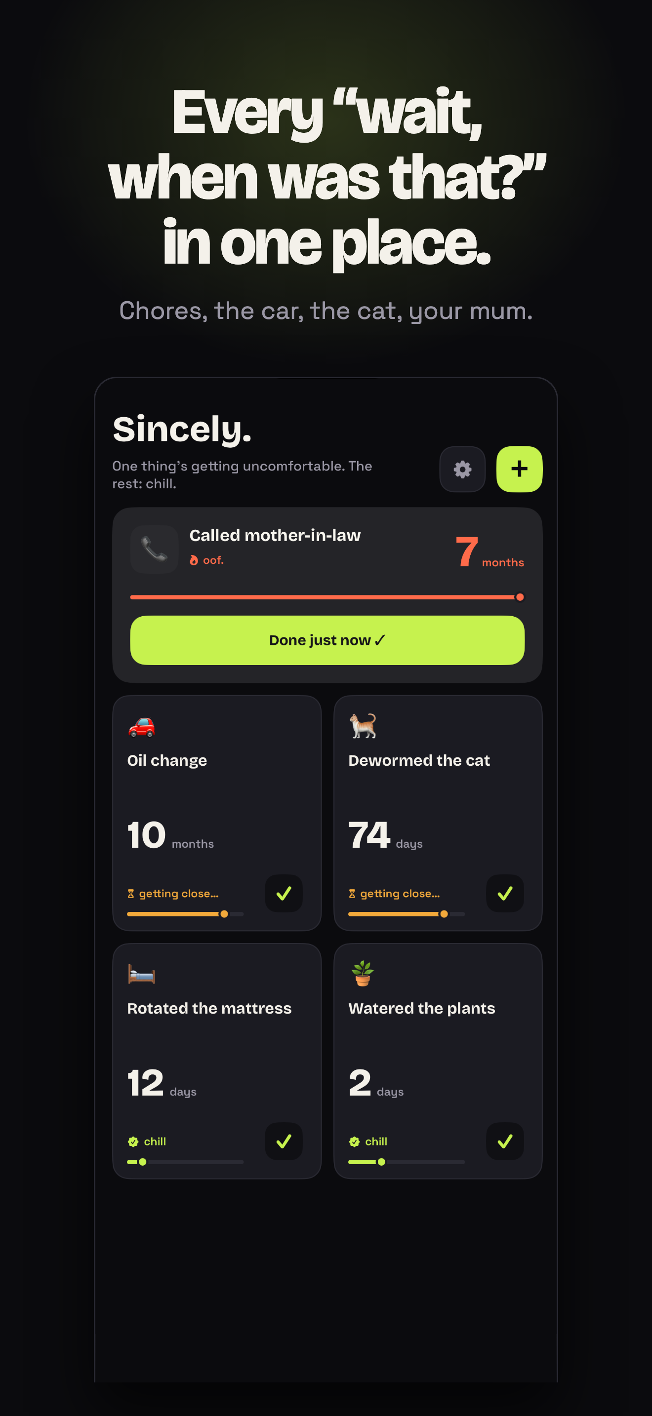 Sincely: Last-Time Tracker screenshot 3