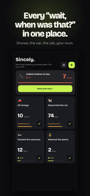 Sincely: Last-Time Tracker screenshot 3