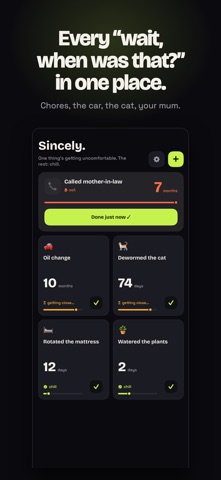 Sincely: Last-Time Tracker Screenshot 3 of 5