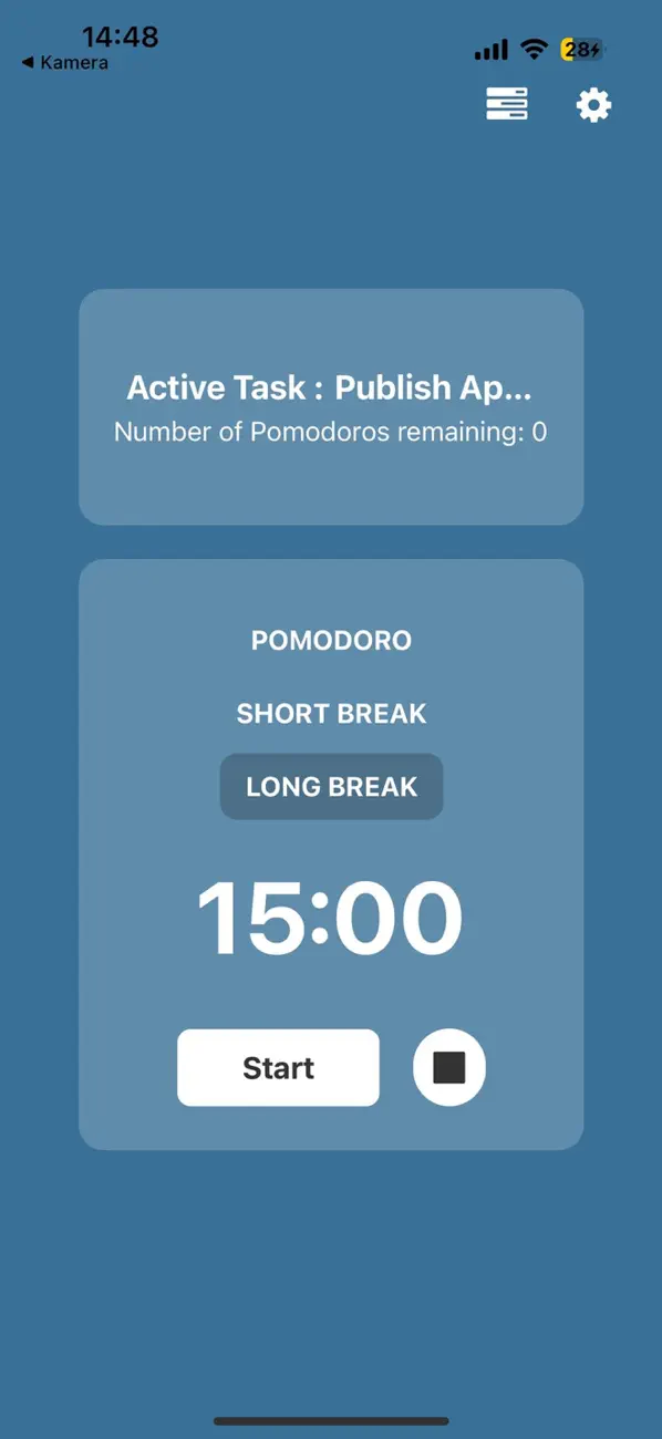 #3. Pomodoro - Basic & Functional (iOS) Podle: Enes Poyraz