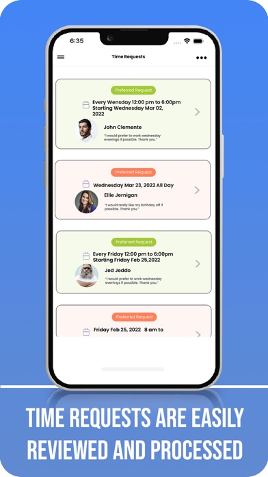 Restaurant Scheduler Screenshot