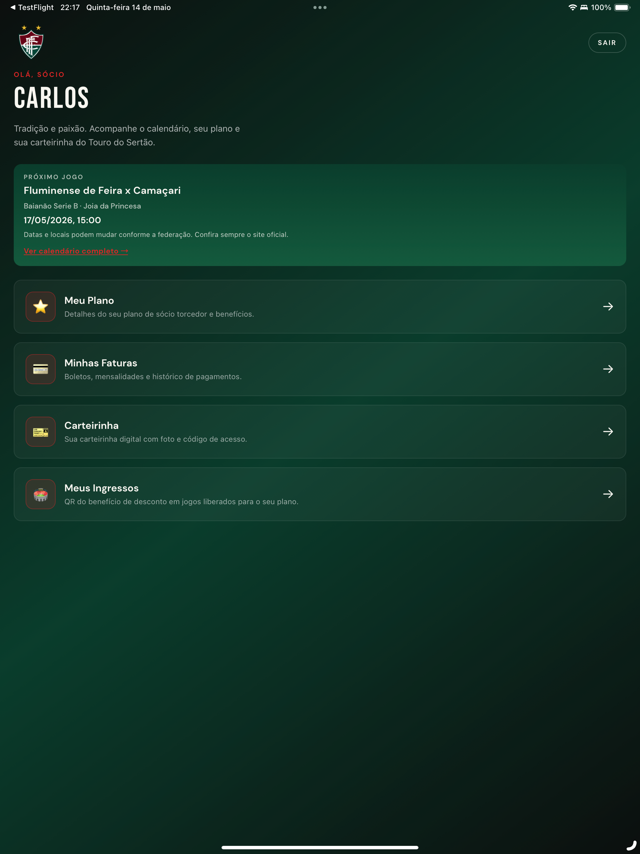 Socio Torcedor Touro do sertao screenshot 10
