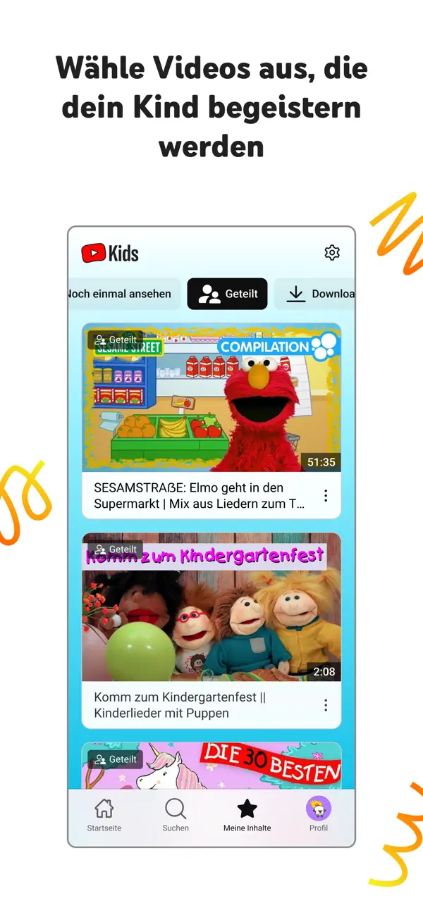 YouTube Kids iPhone App Screenshot 3 – Unterhaltung