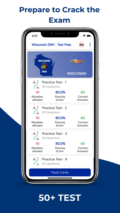 Wisconsin DMV Permit Practice Screenshot