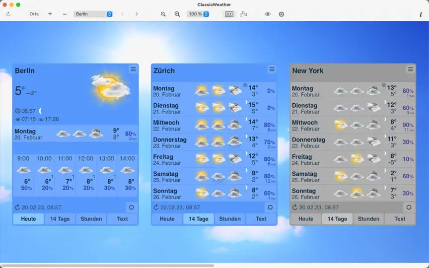 Screenshot von ClassicWeather auf dem iPhone 1