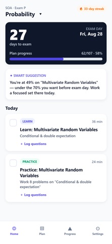 Actuo: Actuary Exam Planner Screenshot 1 of 5