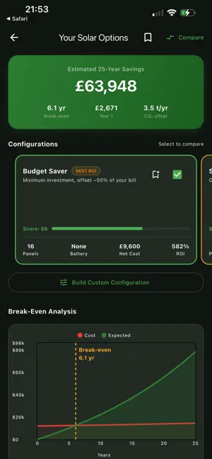 SolarWise - Solar Calculator screenshot 1