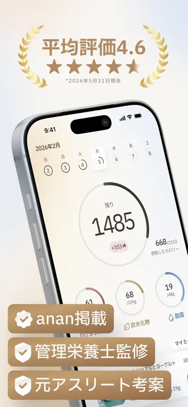 カロサポ - 写真で栄養・食事管理、PFC・カロリー計算も screenshot 1 of 5