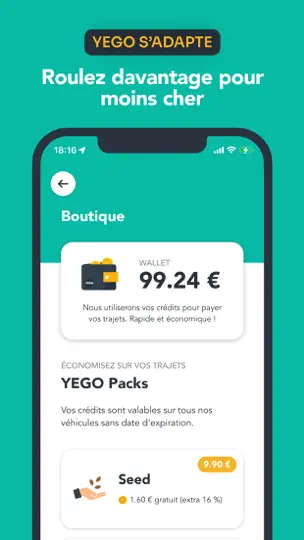 Capture d'écran de YEGO Mobility sur iPhone 4