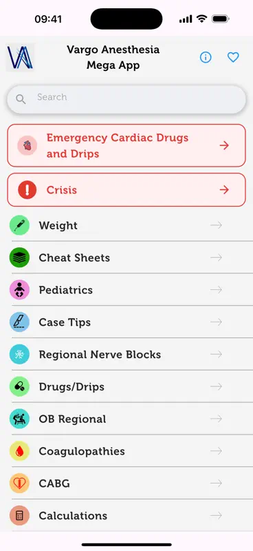 Vargo Anesthesia Mega App screenshot 1 of 9
