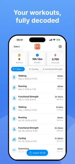 Workout Exporter for AI screenshot 1