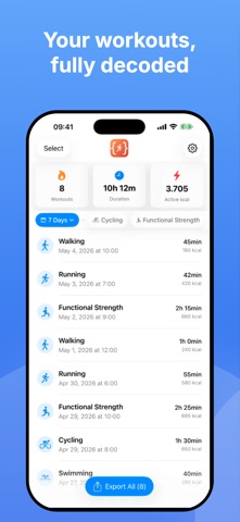 Workout Exporter for AI screenshot
