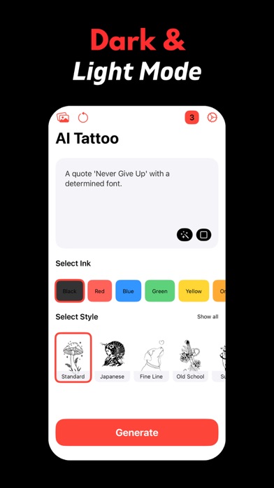 AI Tattoo Generator - Design Screenshot