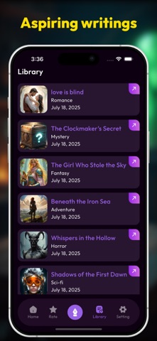 AI Novel Generator iPhone screenshot