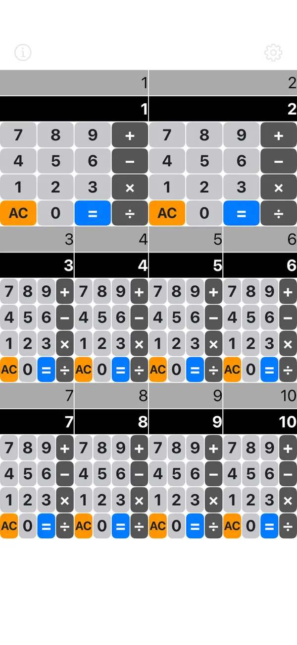 Decuple Calc (iOS) Podle: Hideaki Uchikoshi