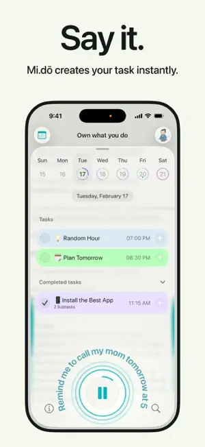 Mi.dō: Reminder & To Do List screenshot 1