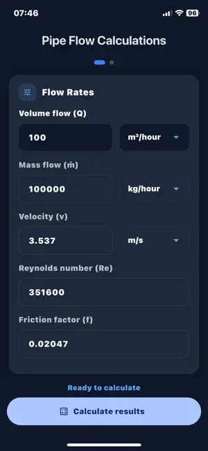 Pipe Flow Calculations screenshot 2