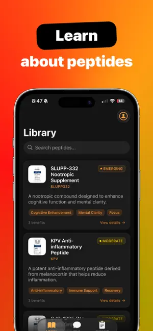 Personal Peptides App screenshot 1