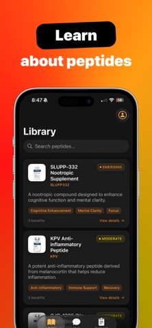 Personal Peptides App screenshot