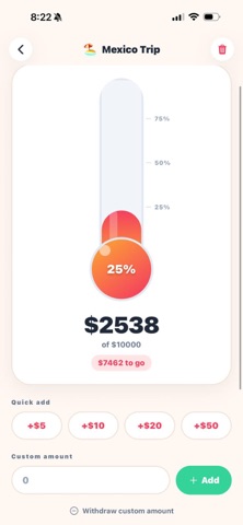 Savings Thermometer iPhone screenshot