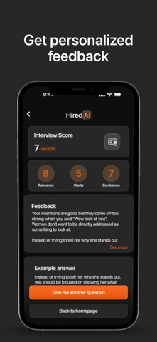 Hired AI - Interview prep Screenshot 3 of 6