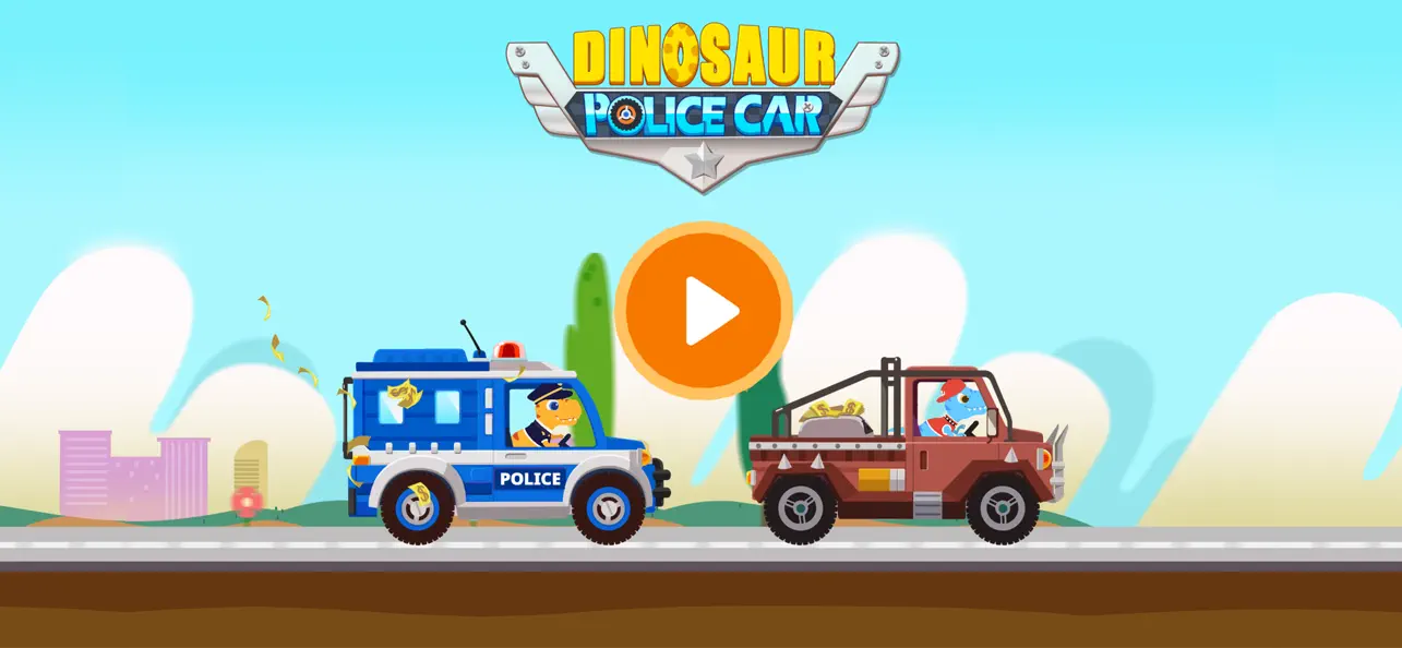 Screenshot #1 pour Jeux Voiture Police Dinosaure
