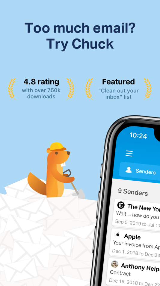 #1. Chuck – Smarter Email with AI (iOS) De: 410 Labs
