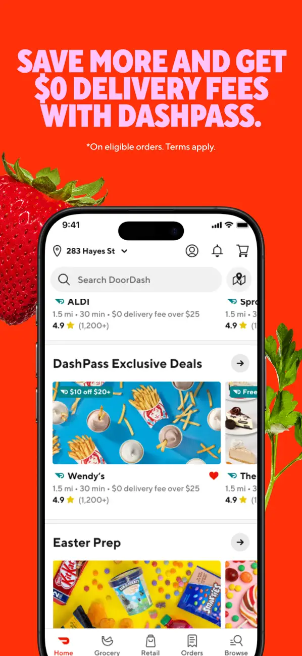 #4. DoorDash: Food, Grocery, More (iOS) By: DoorDash, Inc.