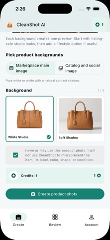 CleanShotAI - Product Photos iPhone screenshot
