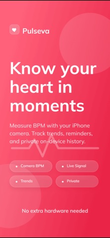 Pulseva: Heart Rate & BPM Logs iPhone screenshot