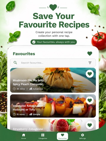 Vegetarian Recipes & Meal Box iPad screenshot