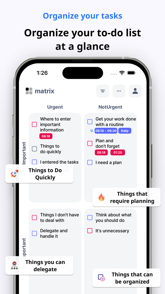 #1. matrix - todo, task, priority (iOS) 由: DO YEON PARK