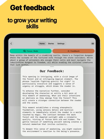 Creative Writing: Unprompted iPad screenshot