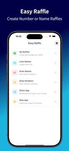 Easy Raffle: Names and Numbers iPhone screenshot