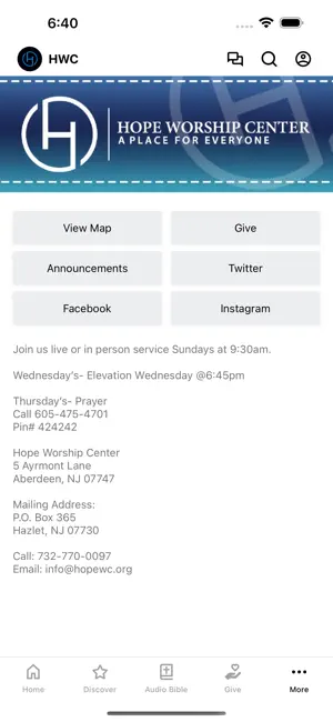 Hope Worship Center NJ screenshot 3