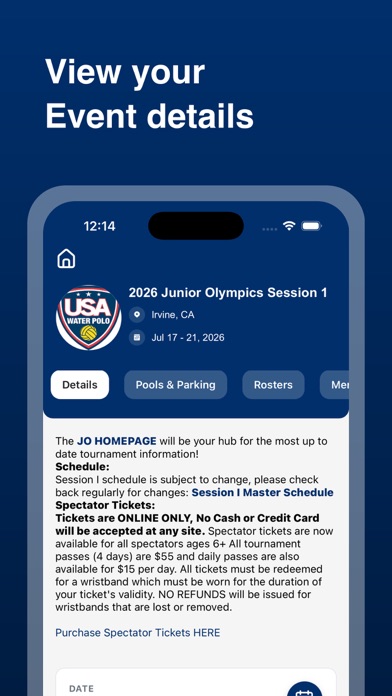 USA Water Polo Events iPhone screenshot