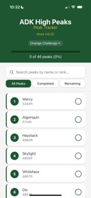 ADK Peak Tracker screenshot
