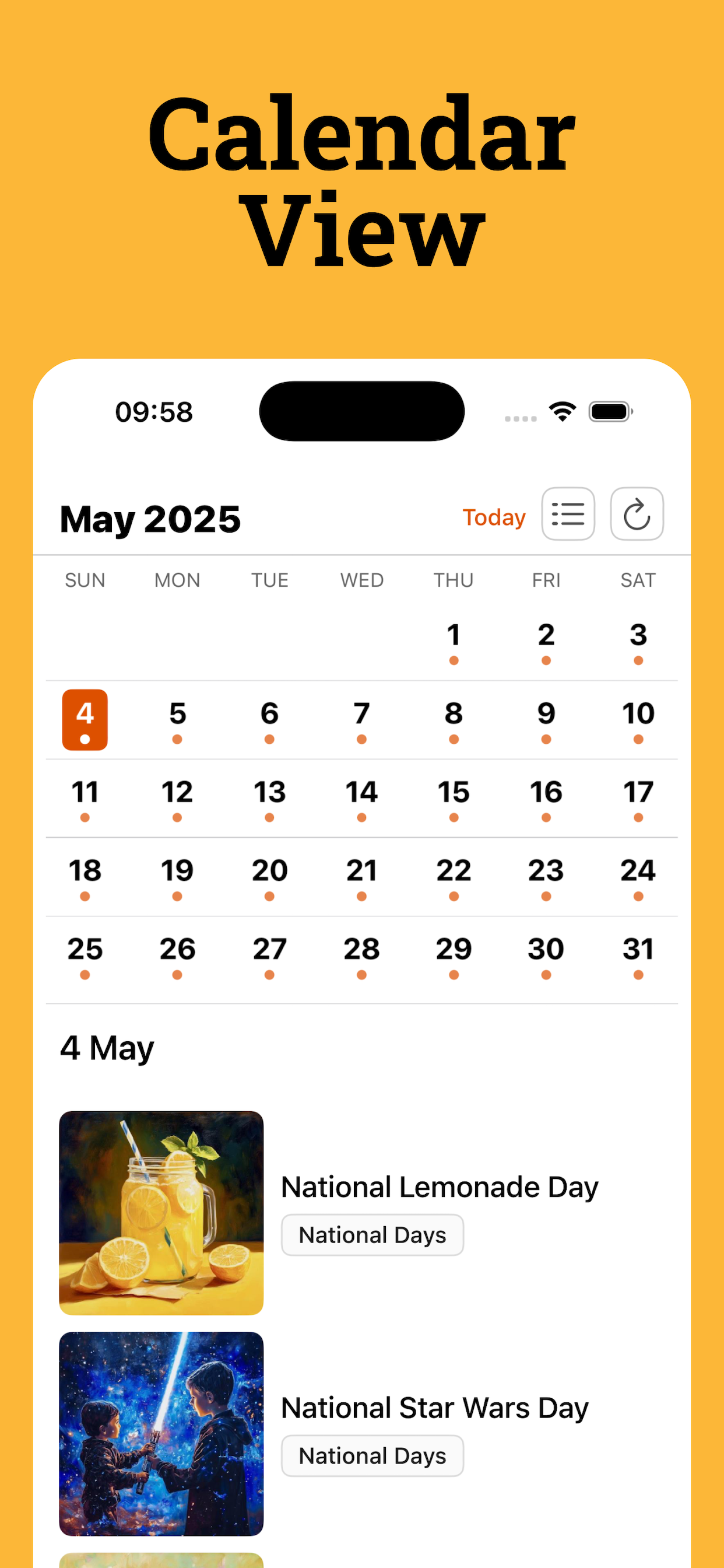 National Day: Calendar 2026