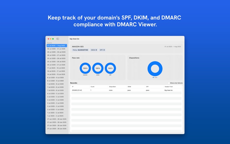 #1. DMARC Viewer (macOS) Με: Jonah Hulselmans