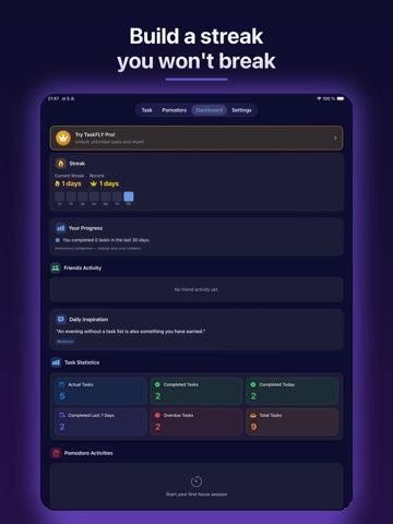 TaskFLY: AI To-Do & Planner iPad screenshot