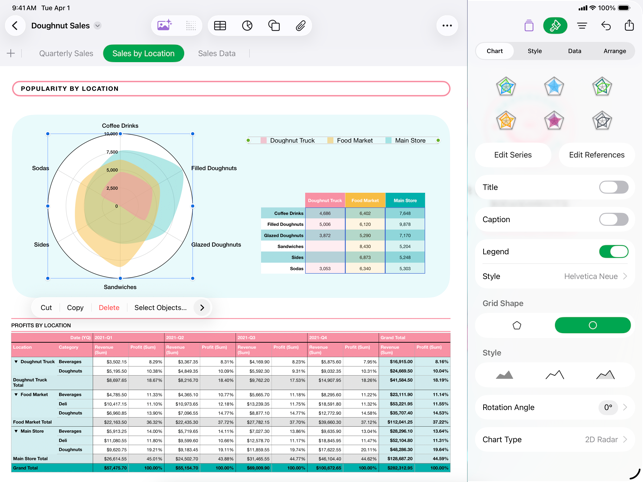 Numbers: Erstelle Tabellen Screenshot