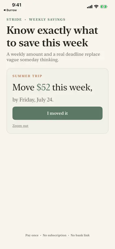 Stride: Weekly Savings Goals screenshot 2 of 6