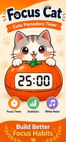 Focus Cat: Focus Timer & To-Do iPhone screenshot