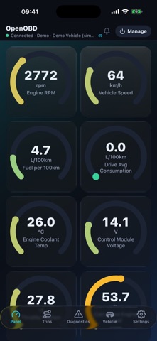 OpenOBD: Live Car Data Screenshot 1 of 5