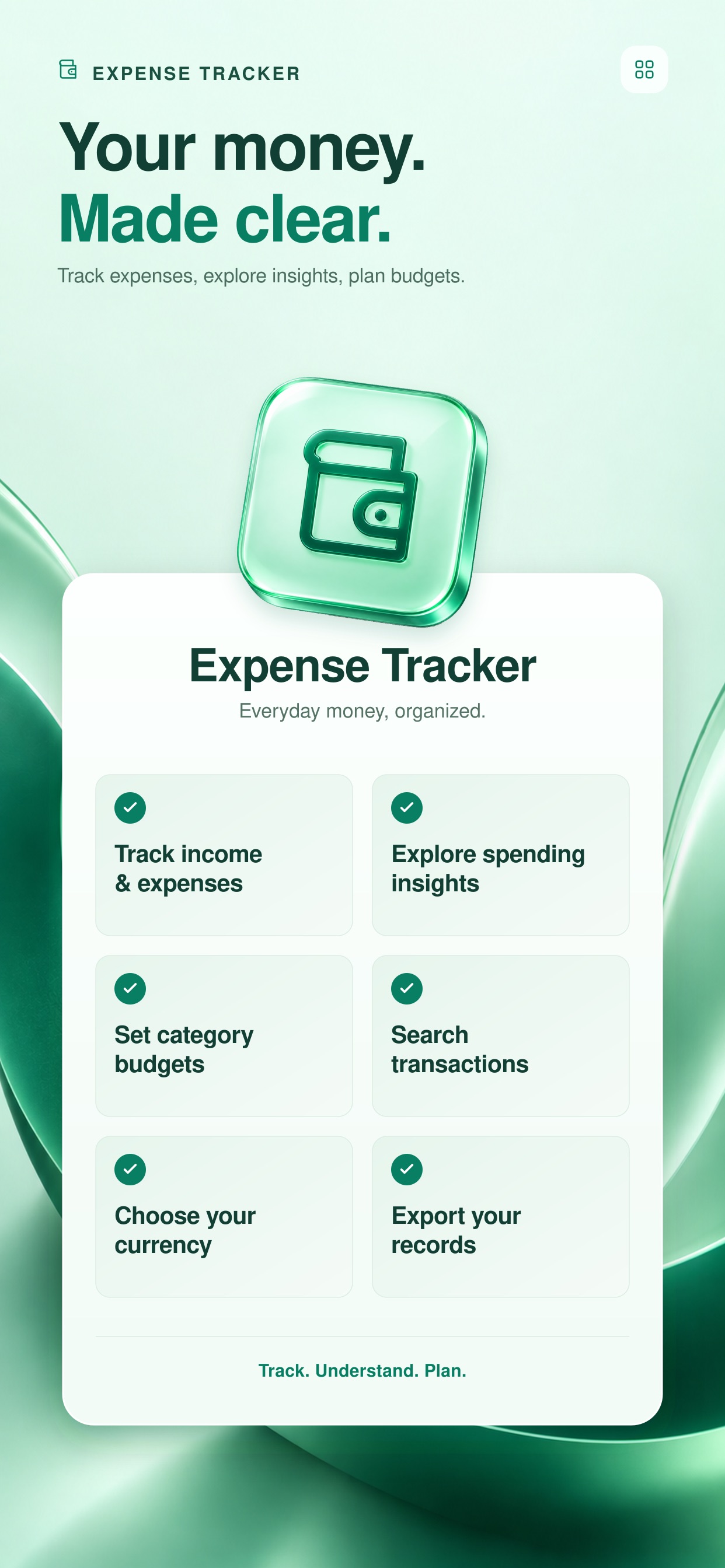 Screenshot 1 of Expense Tracker & Budget Plan