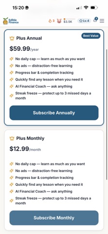 Edible Finance iPhone screenshot