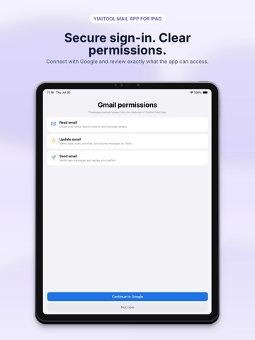 Yiaitool Mail App iPad screenshot