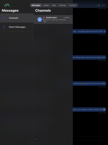 Meshtastic iPad screenshot