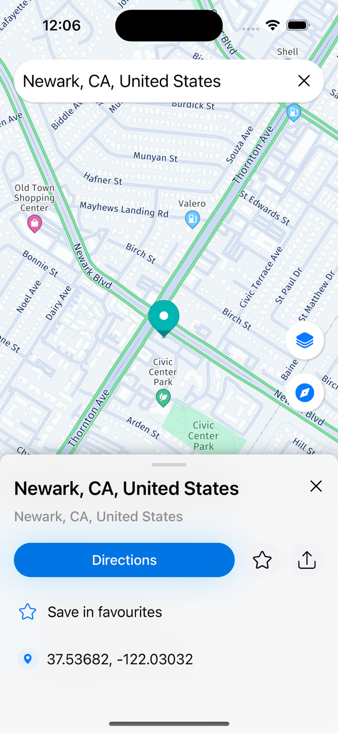 GPS Navigation Map Direction