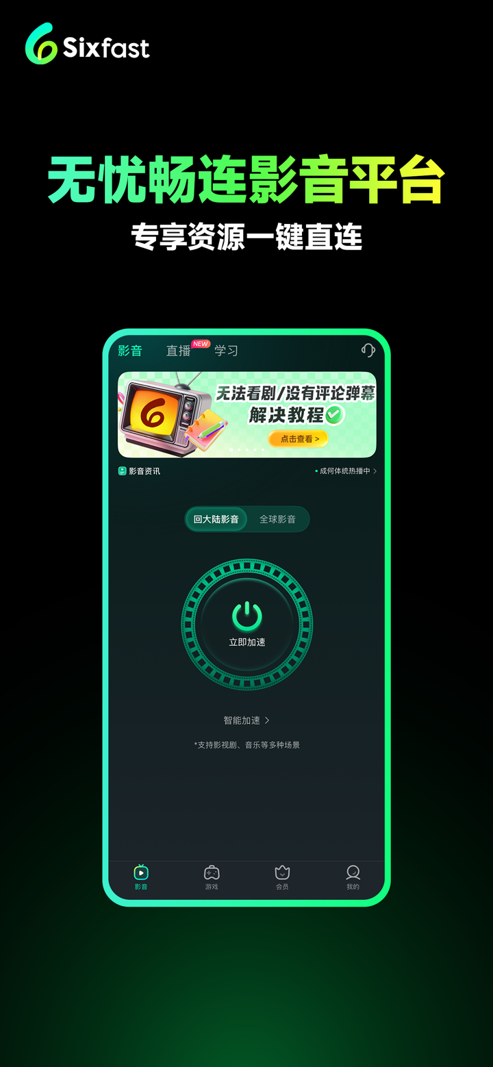 Sixfast-留学生华人玩游戏看剧听歌 screenshot 4